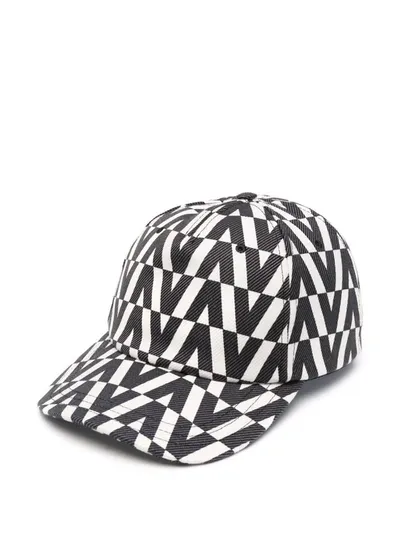 Valentino Garavani Vltn Printed Baseball Cap In Nero Bianco