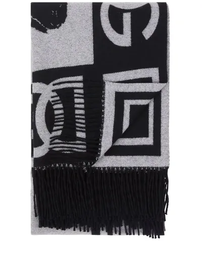 Dolce & Gabbana Zebra-jacquard Cashmere Blanket In Weiss