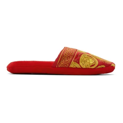 Versace Red Medusa Amplified Slippers