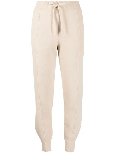 Pringle Of Scotland Tapered-leg Knitted Trousers In Braun