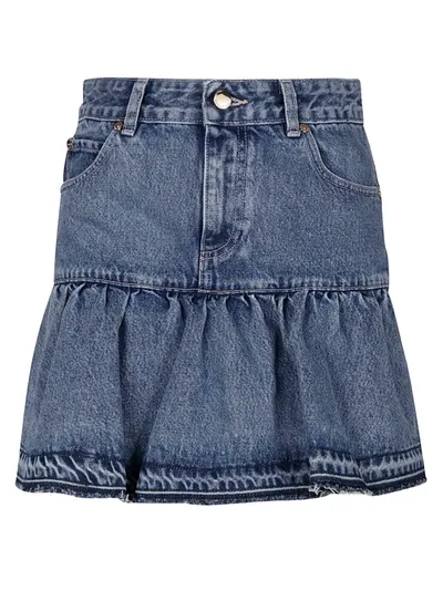 Red Valentino Ruffle-hem Denim Shorts