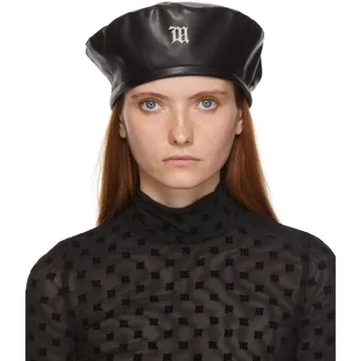 Misbhv Black Faux-leather Beret