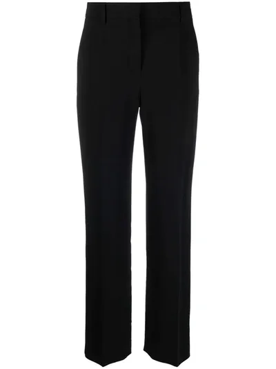 Alberta Ferretti Crepe Straight-leg Pants In 黑色