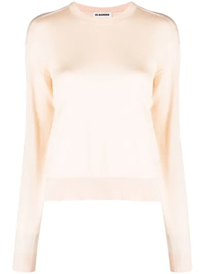 Jil Sander Liso Crew-neck Wool Jumper In Neutrals