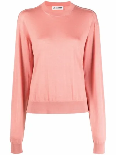 Jil Sander Crew-neck Knit Jumper In Orange