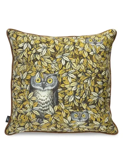 Fornasetti Civette Silk Cushion In Multicolour