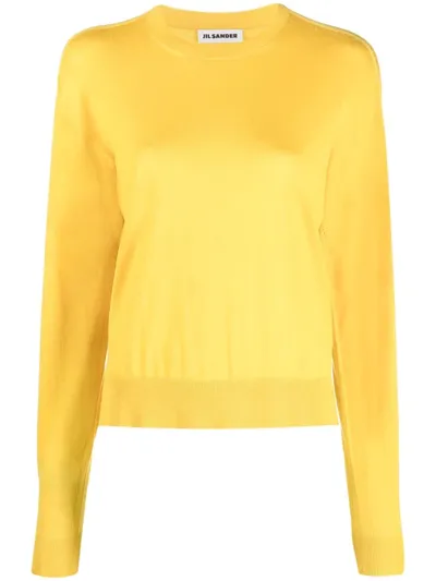 Jil Sander Crew-neck Knit Jumper In Yellow