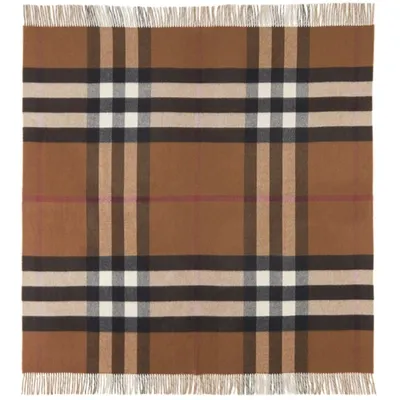 Burberry Vintage Check Cashmere Blanket In Birch Brn/ Arc Beige