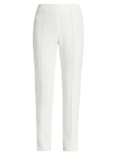 Cinq À Sept Brianne Pintuck Crepe Pants In Ivory