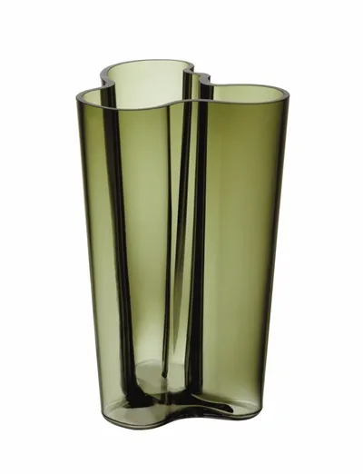 Iittala Aalto Finlandia Vase, 10" In Moss Green