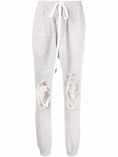 R13 Distressed Drawstring Track Pants In Grau