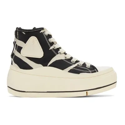 R13 Kurt Daisy Print Platform High Top Sneaker In Black