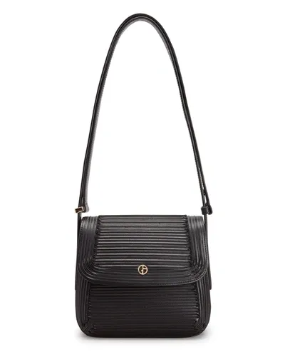 Giorgio Armani Quilted Leather Flap Shoulder Bag In Black