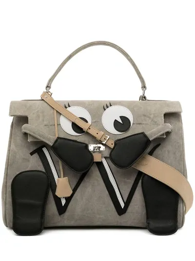 Readymade Eye Patch Foldover Holdall In Grey