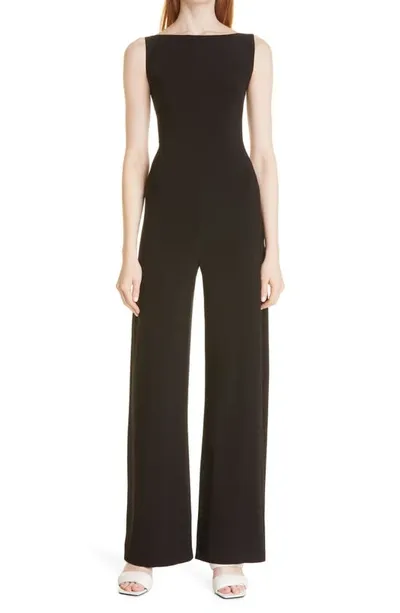 Norma Kamali Round-neck Jersey Sleeveless Jumpsuit In Black