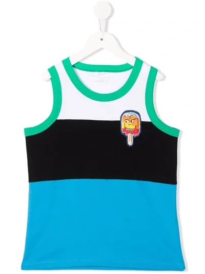 Stella Mccartney Kids' Stripe-print Cotton Vest In Blue