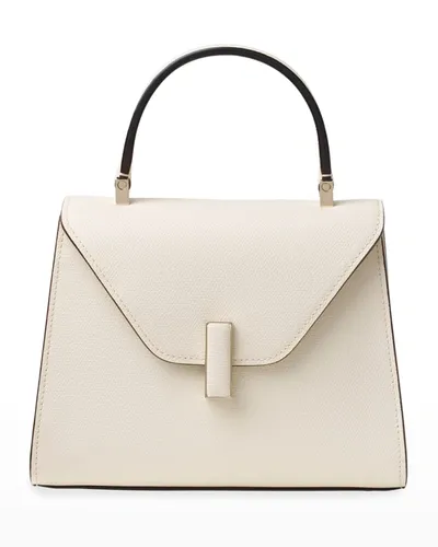 Valextra Iside Mini Textured-leather Tote In White