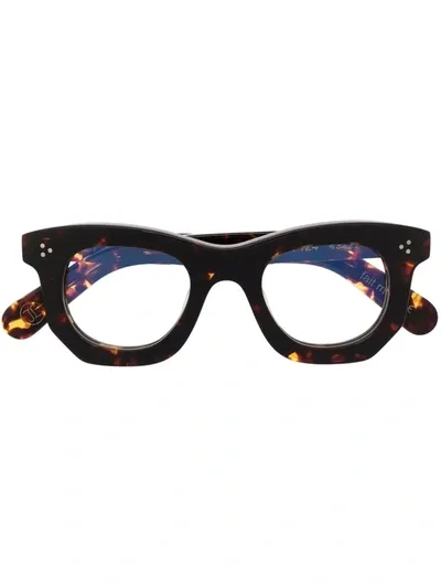 Lesca Tortoiseshell-effect Square-frame Glasses