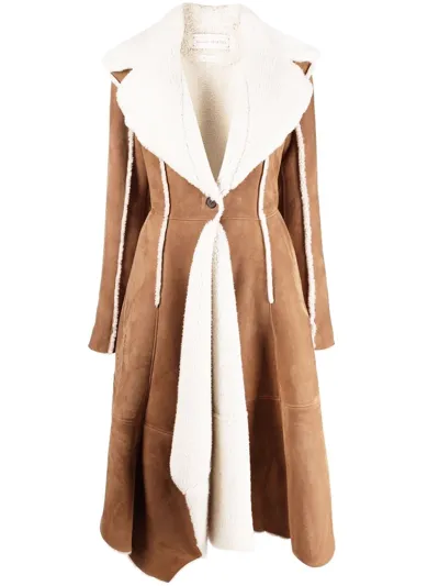 Alexander Mcqueen Asymmetric Single-breasted Coat In Neutrals