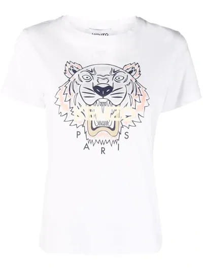 Kenzo Classic Tiger-motif Cotton-jersey T-shirt In White