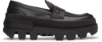 Moncler Black Leather Maxence Loafers