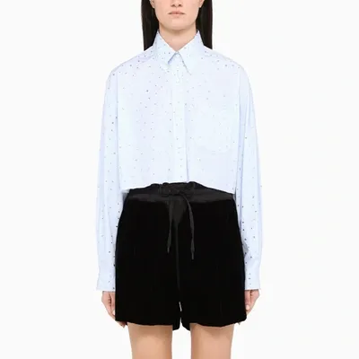 Miu Miu Light Blue Striped  Nuit Shirt