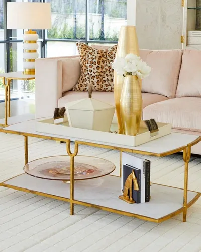 William D Scott Curve Gold Cocktail Table