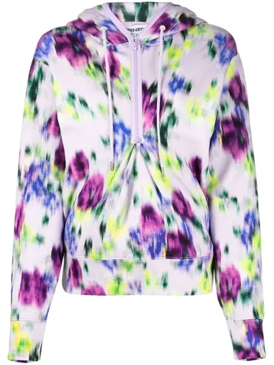 Kenzo Tie Dye-print Pullover Hoodie In Purple