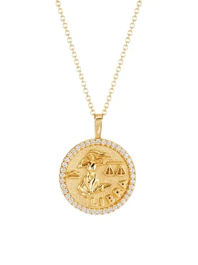 Anita Ko Women's Libra Zodiac 18k Gold & Diamond Pendant Necklace