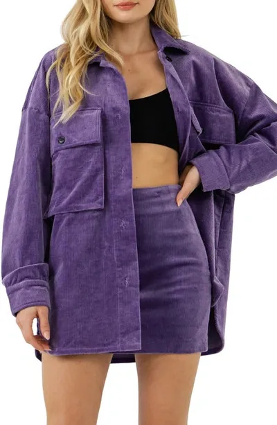 Grey Lab Corduroy Oversize Jacket In Purple