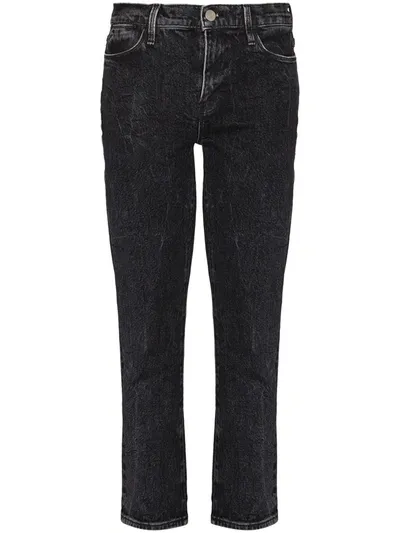 Frame Le High Straight High-rise Jeans In Black