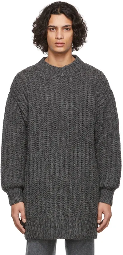 Ami Alexandre Mattiussi Grey Ami De Cœur Sweater In 55 Grey