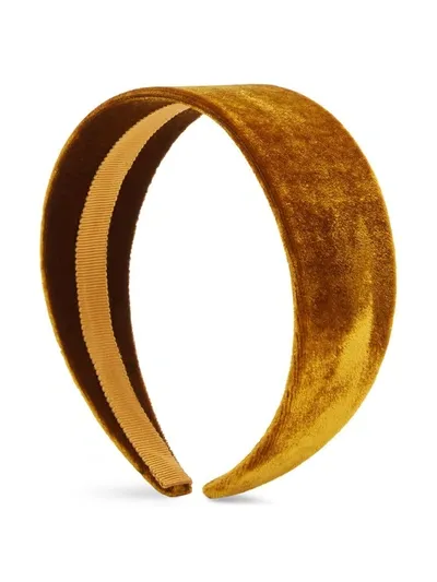 Jennifer Behr Yellow Lesly Velvet Headband