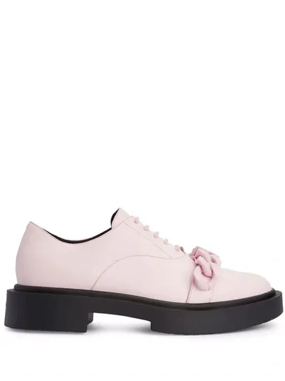 Giuseppe Zanotti Adrik Chain-trim Lace-up Shoes In White