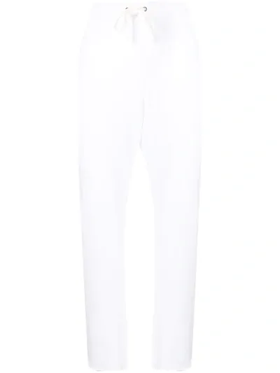 James Perse Cropped Supima Cotton-terry Track Pants In White