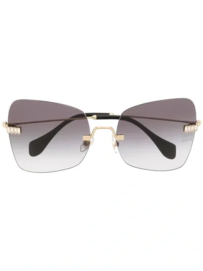 Prada Oversized Square-frame Sunglasses In Black