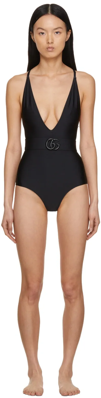 Gucci Black Sparkling Double-g One-piece Swimsuit