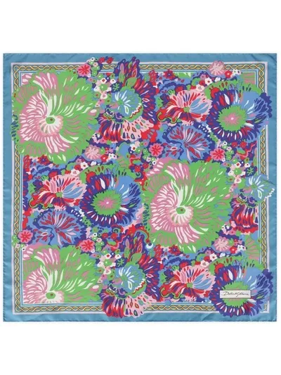 Dolce & Gabbana Floral-print Silk Scarf In Multicolor