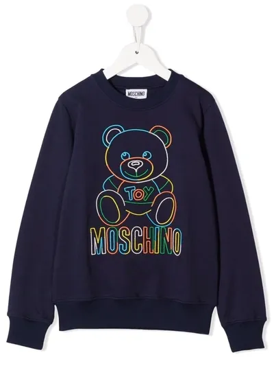 Moschino Kids' Logo-print Sweatshirt In Blue