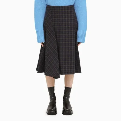 Samsã¸e Samsã¸e Plaid Flared Skirt In Blue