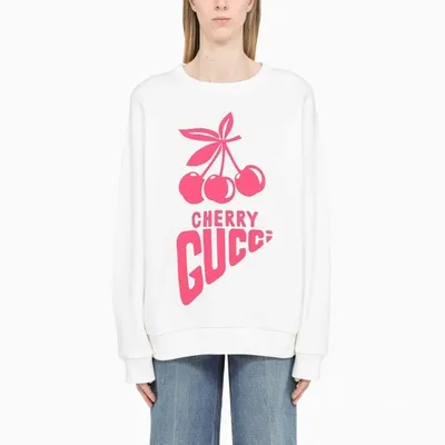 Gucci White Cherry  Print Sweatshirt