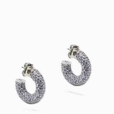 Amina Muaddi Lilac Crystal Cameron Earrings In Purple