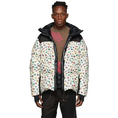 Moncler Genius Naj-oleari 3 Grenoble Mazod Printed Quilted Down Ski Jacket In White