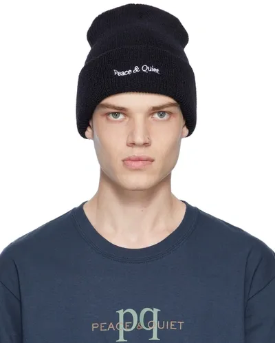 Museum Of Peace And Quiet Black Wordmark Beanie