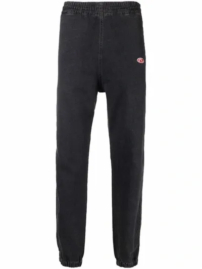 Diesel Logo-patch Track Pants In Grey