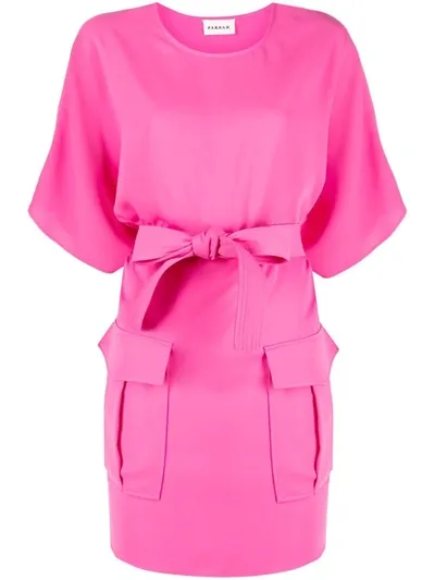 P.a.r.o.s.h Parosh Belted V-neck Midi Dress Pink