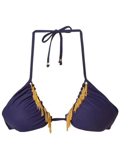 Amir Slama Triangle Bikini Top In Blau