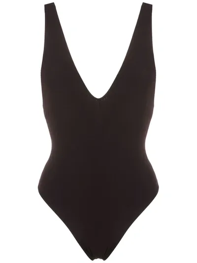 Clube Bossa Cornetto Plunging V-neck Swimsuit In Black