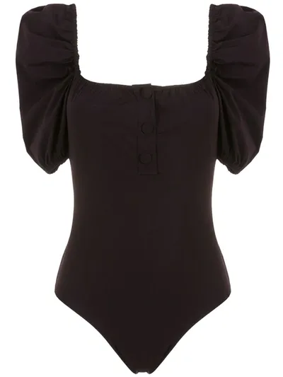 Clube Bossa Puff Sleeve Swimsuit In Black