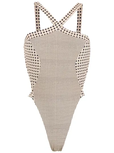 Amir Slama Polka-dot Print Swimsuit In Neutrals